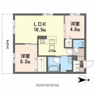 カーサ・アルバⅡ【1階】の間取り