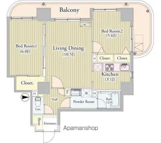 センテニアルタワー【15階】の間取り