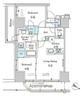 パークアクシス赤羽南【9階】の間取り