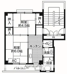 ビレッジハウス根上第二1号棟【301号室】の間取り
