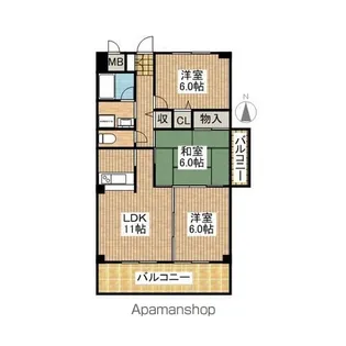 エトワール千代田【10階】の間取り