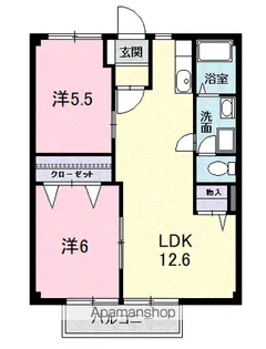 クレッシェンドハイム亮【2階】の間取り