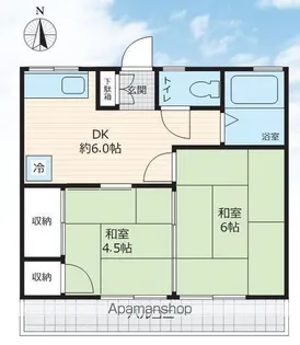 コーポサングリーン【1階】の間取り