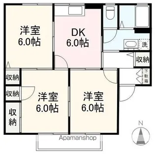 メゾンパークスA・B【1階】の間取り