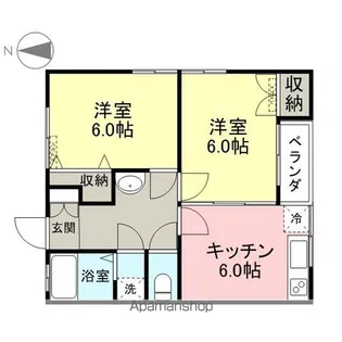ハイランドハイツB棟【B-7号室】の間取り