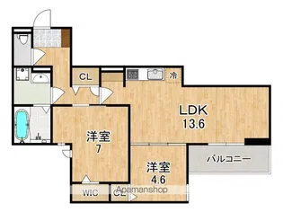 ラポール西木辻【1階】の間取り