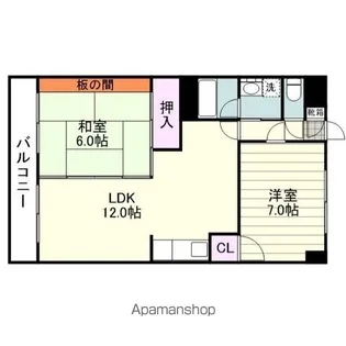 プレジデント下荒田【607号室】の間取り