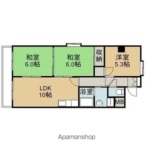竹越ハイツ(竹越1−9−8)【102号室】の間取り