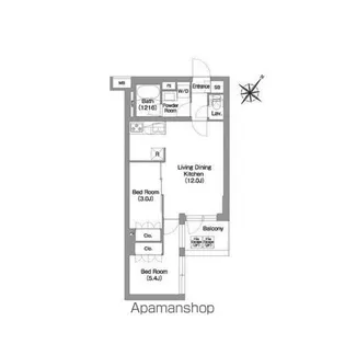 コンフォリア・リヴ渋谷本町【4階】の間取り