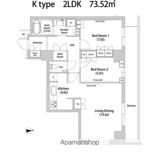 品川ハート ビュータワー【18階】の間取り