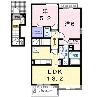 サンエアリーB【2階】の間取り