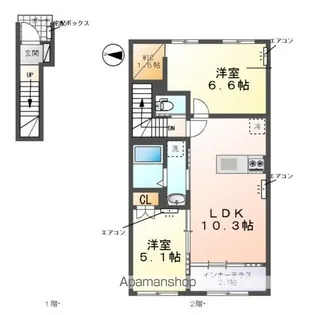 ANELA ーアネラ ー【2階】の間取り