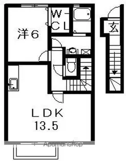 エスベランサハイツⅠ・Ⅱ【2-203号室】の間取り