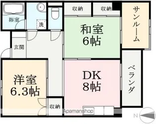ロイヤルハイム成和【402号室】の間取り