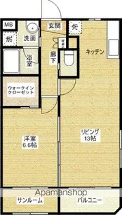 1LDKの間取り画像