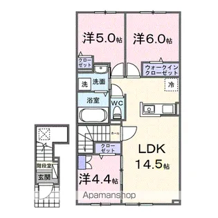 ひまわりⅤ【2階】の間取り