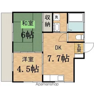 阿部アパート【101号室】の間取り