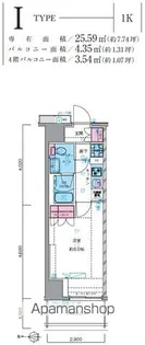 ジェノヴィア四谷三丁目グリーンヴェール【5階】の間取り