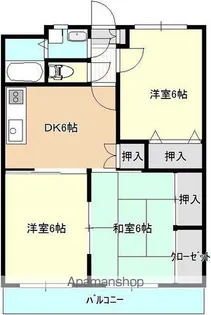 キャッスル西延岡【402号室】の間取り