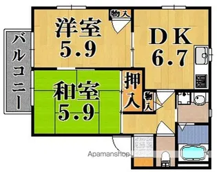 エトワール祝園A【1階】の間取り