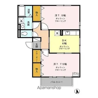 エスポワール富竹 ABC【2階】の間取り