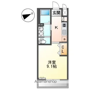 パルジェ一ツ松【110号室】の間取り