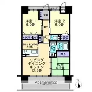 アルファライフ瓦町北【2階】の間取り