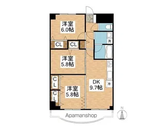 プランドール壱番館【202号室】の間取り