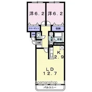 ジェルメ吉川町【1階】の間取り