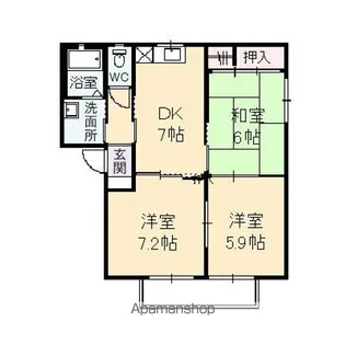 ハピネスサカエ【2階】の間取り