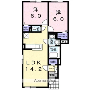 アンソレイエ 弐番館【101号室】の間取り