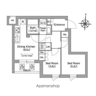 コンフォリア・リヴ南品川【1階】の間取り