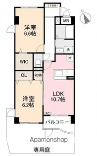 ヘヴンフィールド【106号室】の間取り