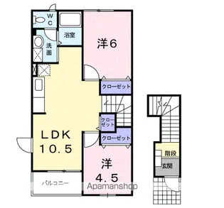 ソレアードエムB【2階】の間取り