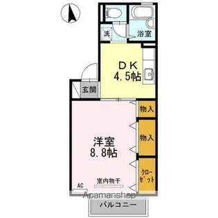 プレステージュ21 Ⅰ棟【Ⅰ206号室】の間取り