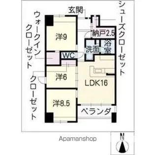 アクシス香蘭【8階】の間取り