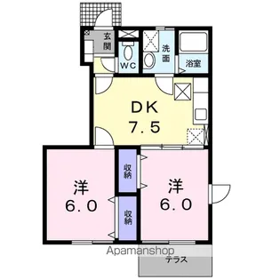 サウスパープル【1階】の間取り