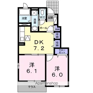 ハピネスフラワー2【1階】の間取り