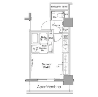 ザ・パークハビオ西横浜【8階】の間取り
