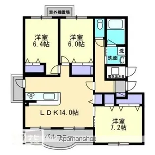 ブライムソレイユA棟【1階】の間取り