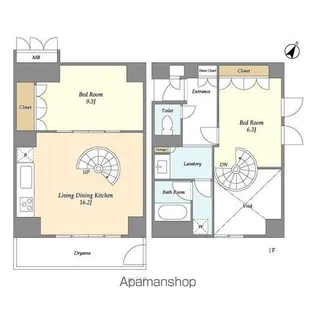 HF目黒行人坂レジデンス【1階】の間取り