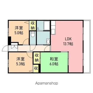 ベルメゾン網川原【4階】の間取り