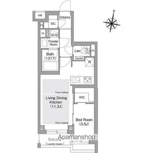 東京都中野区上高田1丁目【マンション】の間取り