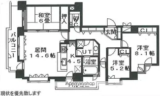 じょうてつドエル・アイム元町【8階】の間取り
