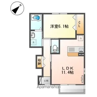 Eーフォレスト【1階】の間取り