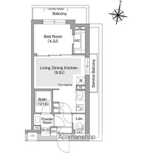 コンフォリア・リヴ東中野【3階】の間取り