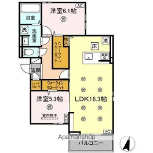 DーROOM美野島【1階】の間取り