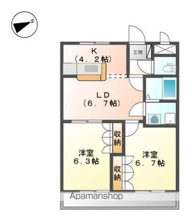 愛媛県松山市小川【アパート】の間取り