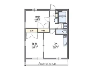 レオパレス鹿子木AREAⅠ【205号室】の間取り