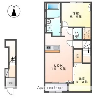 ロンサールⅢ【2階】の間取り